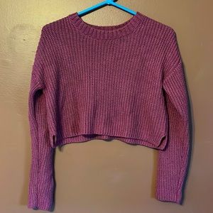 Forever21 Magenta Cropped Sweater